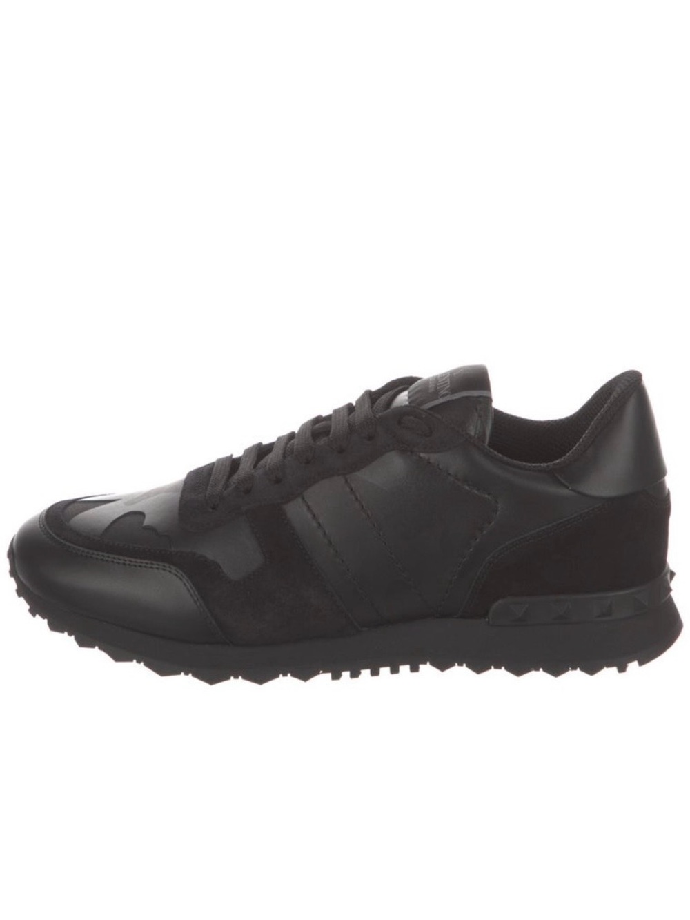 Valentino Garavani Black Low-Top Suede & Leather Sneakers
